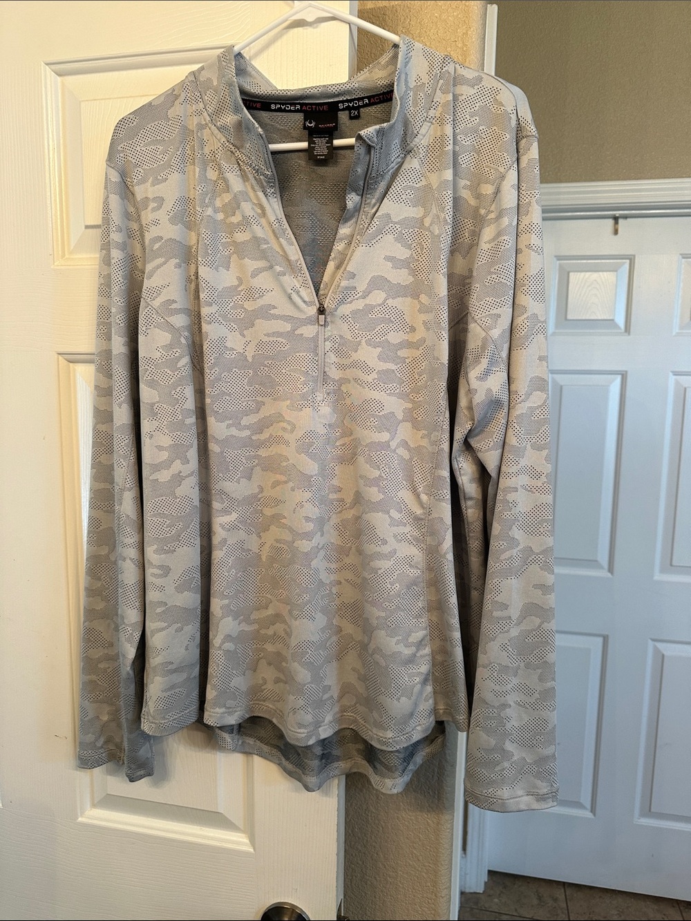 Spyder Light Gray Camo Quarter-Zip Pullover